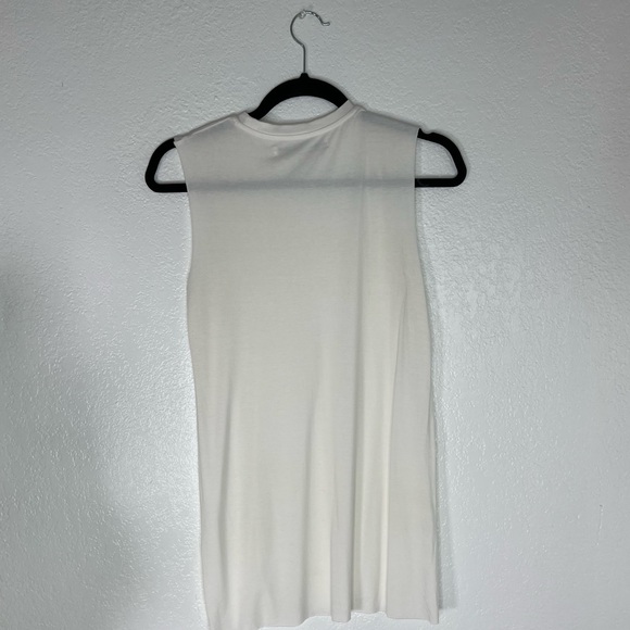ALL SAINTS basic white everyday long sleeveless tee XS - Picture 5 of 6